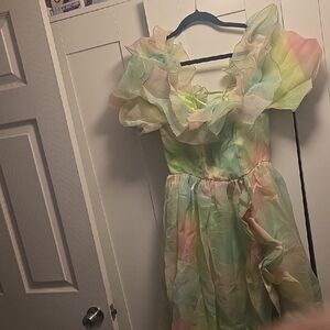 Pastel Rainbow Ruffled Dress